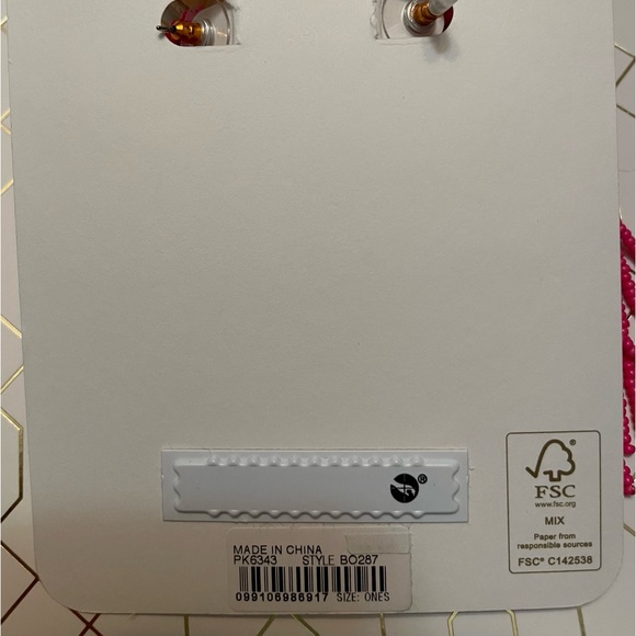 J.CREW Beaded Fringe Earrings NWT Bright Pink - Picture 5 of 5